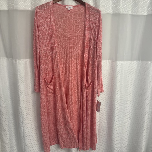 Lularoe Sarah Duster Cardigan Medium W Pockets NWT Peach LR177 - Picture 1 of 6